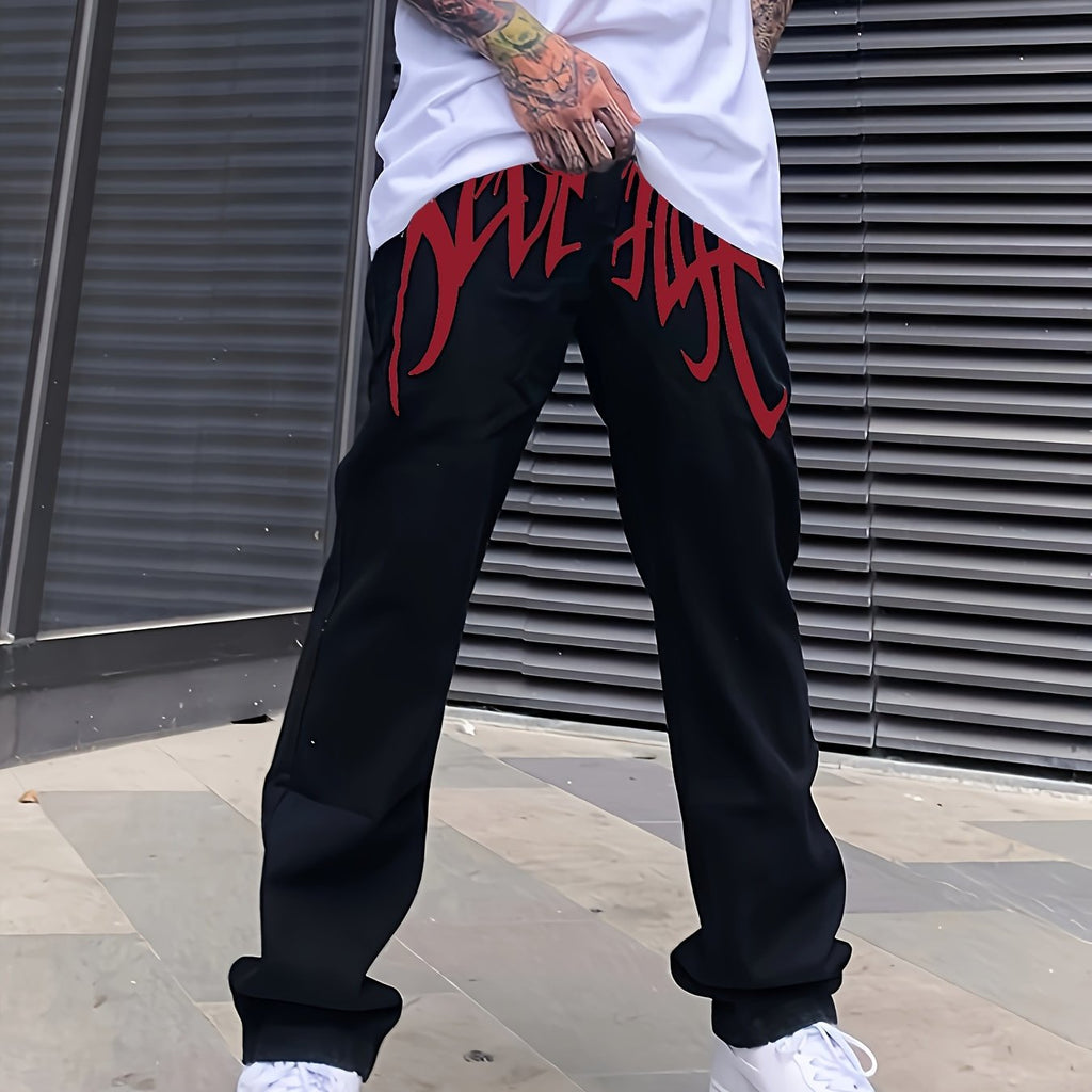 Loose Fit Men's Y2k Casual Jeans, Baggy Street Style For Fall Winter