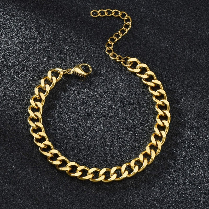 3-7mm Chunky Miami Curb Chain Stainless Steel Bracelet For Men Women Cuban Link Chain Wristband Classic Punk Heavy Jewelry