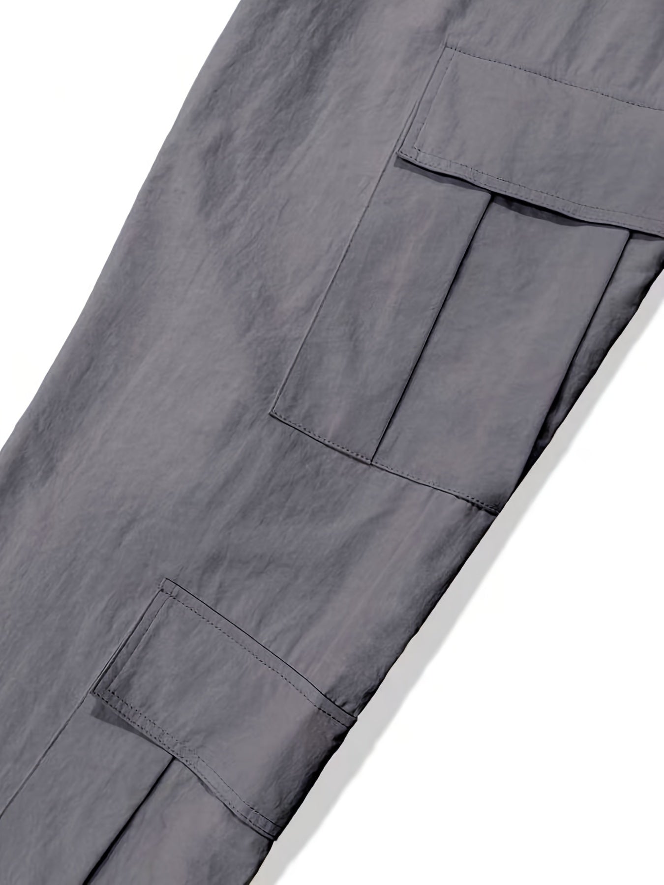 Solid Multi Flap Pockets Men's Straight Leg Cargo Pants, Loose Casual Outdoor Pants, Men's Work Pants Baggy Pants Trendy Streetwear K-pop