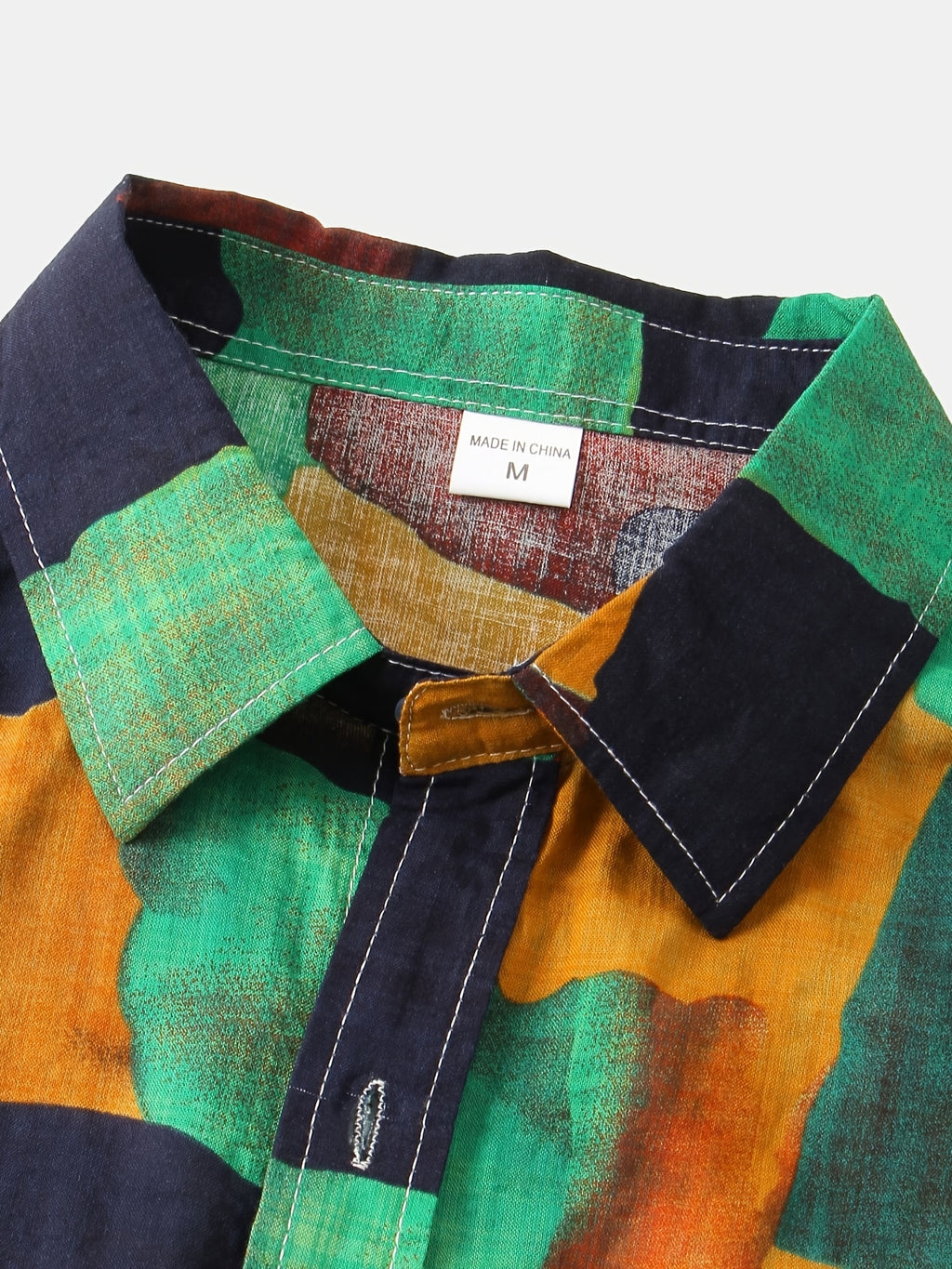 Summer Essential Cotton Blend Lapel Floral Shirt for Men - Regular Fit, Button Front, Non-Stretch Fabric, Hand Washable - Perfect for Casual All-Season Wear