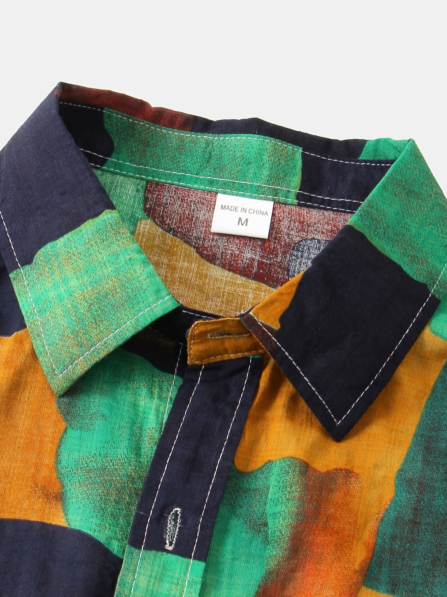 Summer Essential Cotton Blend Lapel Floral Shirt for Men - Regular Fit, Button Front, Non-Stretch Fabric, Hand Washable - Perfect for Casual All-Season Wear