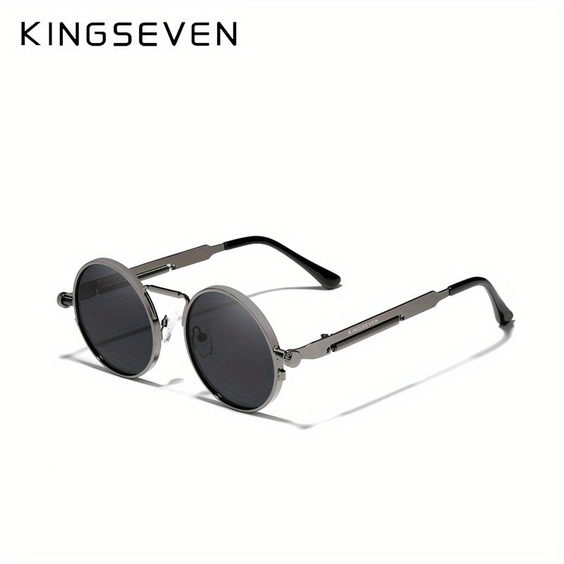 KINGSEVEN High Quality Gothic Steampunk Polarized For Men And Women Brand Designer Vintage Round Metal Frame 7579