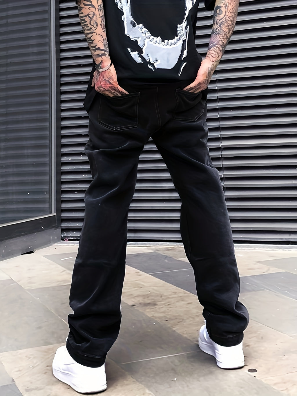 Loose Fit Men's Y2k Casual Jeans, Baggy Street Style For Fall Winter