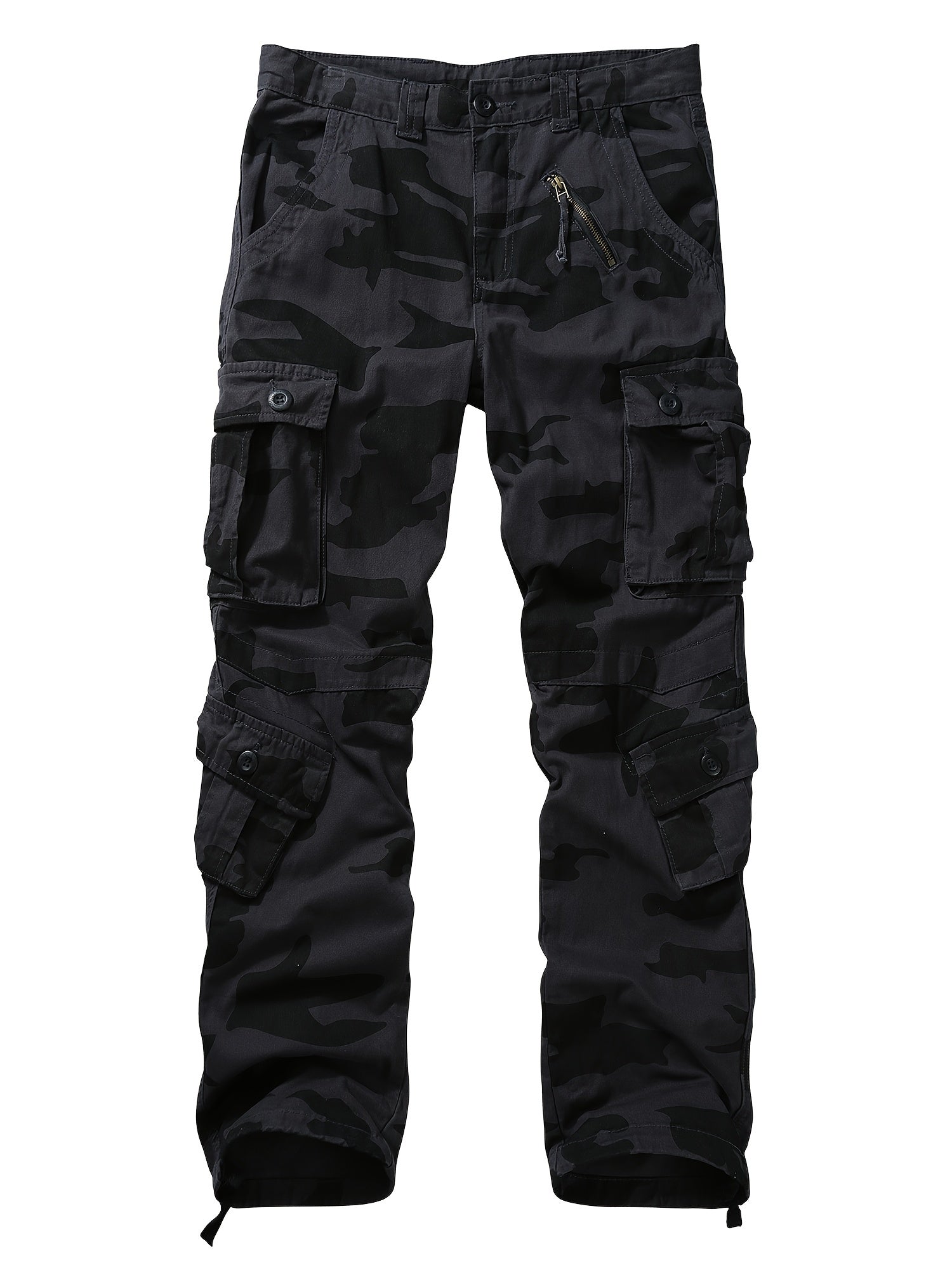 Men's Tactical Camo Cargo Pants - Overalls with Multi Flap Pockets, Loose Fit, and Durable Fabric for Outdoor Enthusiasts - Perfect for Hiking, Fishing, and Camping Adventures