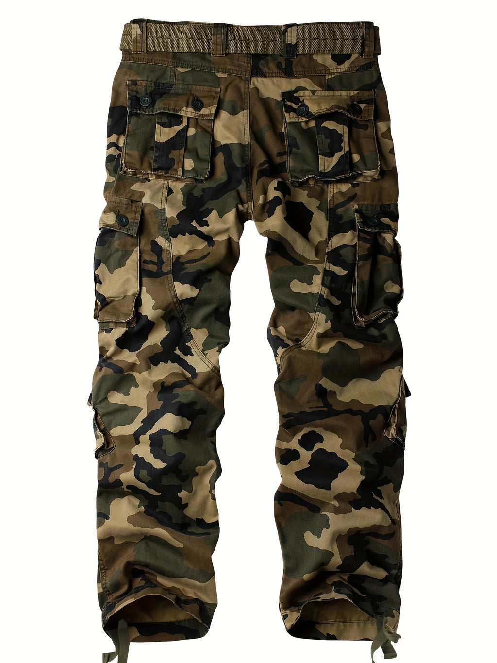 Men's Tactical Camo Cargo Pants - Overalls with Multi Flap Pockets, Loose Fit, and Durable Fabric for Outdoor Enthusiasts - Perfect for Hiking, Fishing, and Camping Adventures