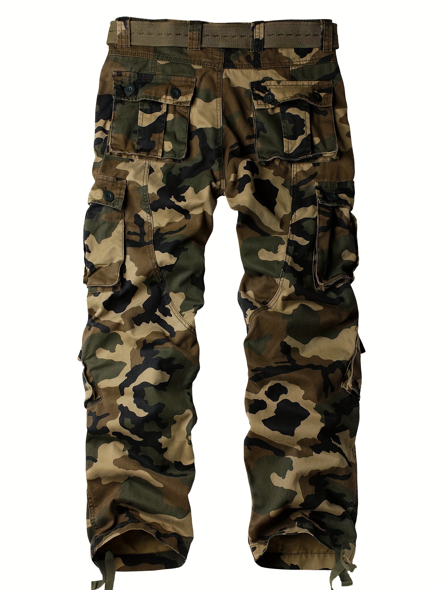 Men's Tactical Camo Cargo Pants - Overalls with Multi Flap Pockets, Loose Fit, and Durable Fabric for Outdoor Enthusiasts - Perfect for Hiking, Fishing, and Camping Adventures