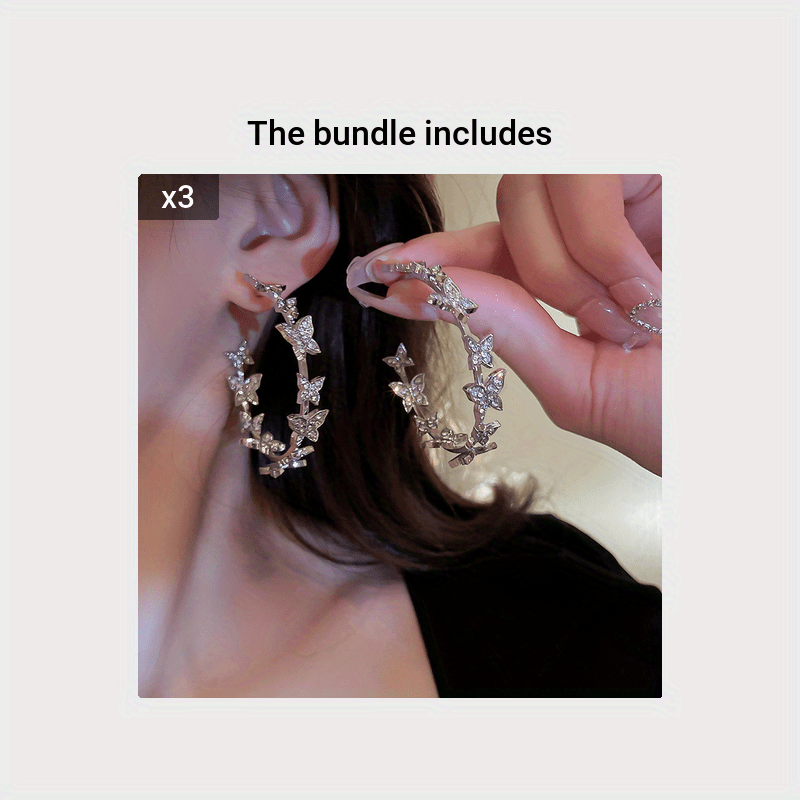 Sterling Silver Exaggerated Butterfly Shaped Hoop Earrings - Statement Jewelry for Women with Unique Personality and Temperament, Elegant Ear Accessories with Delicate Needle Details, Perfect for Everyday Wear or Special Occa