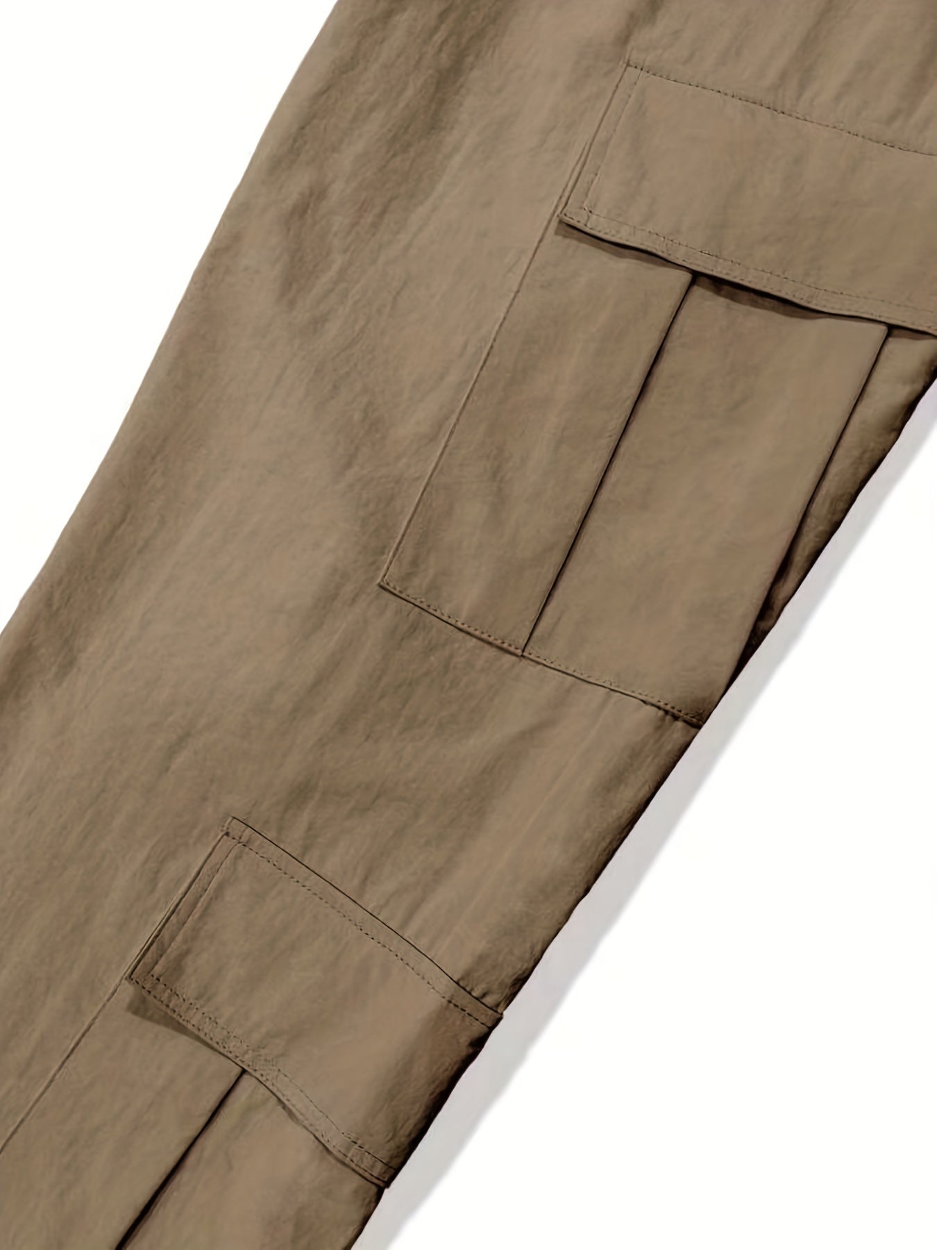 Solid Multi Flap Pockets Men's Straight Leg Cargo Pants, Loose Casual Outdoor Pants, Men's Work Pants Baggy Pants Trendy Streetwear K-pop