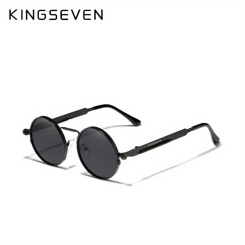 KINGSEVEN High Quality Gothic Steampunk Polarized For Men And Women Brand Designer Vintage Round Metal Frame 7579
