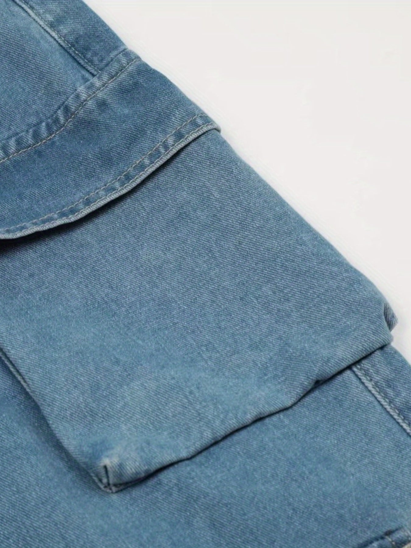 Men's Trendy Multi Flap Pocket Trousers, Wide Leg Loose Casual Outdoor Baggy Pants, Men's Jean Work Pants Outdoors K-pop