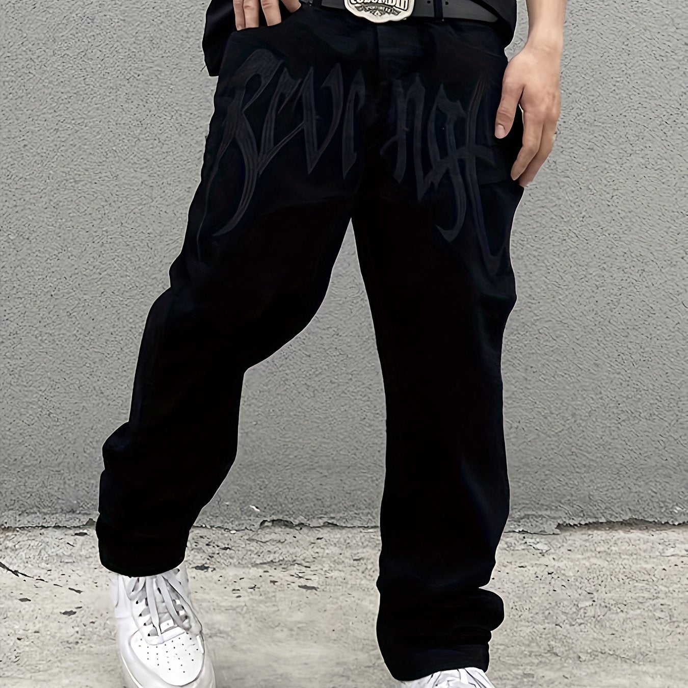 Loose Fit Men's Y2k Casual Jeans, Baggy Street Style For Fall Winter