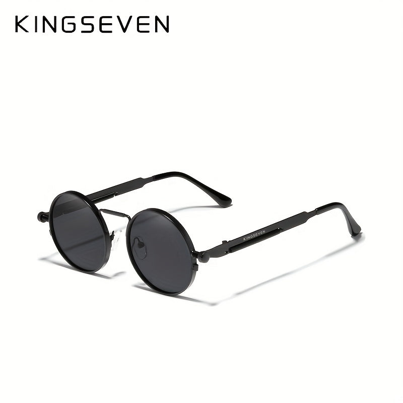KINGSEVEN High Quality Gothic Steampunk Polarized For Men And Women Brand Designer Vintage Round Metal Frame 7579