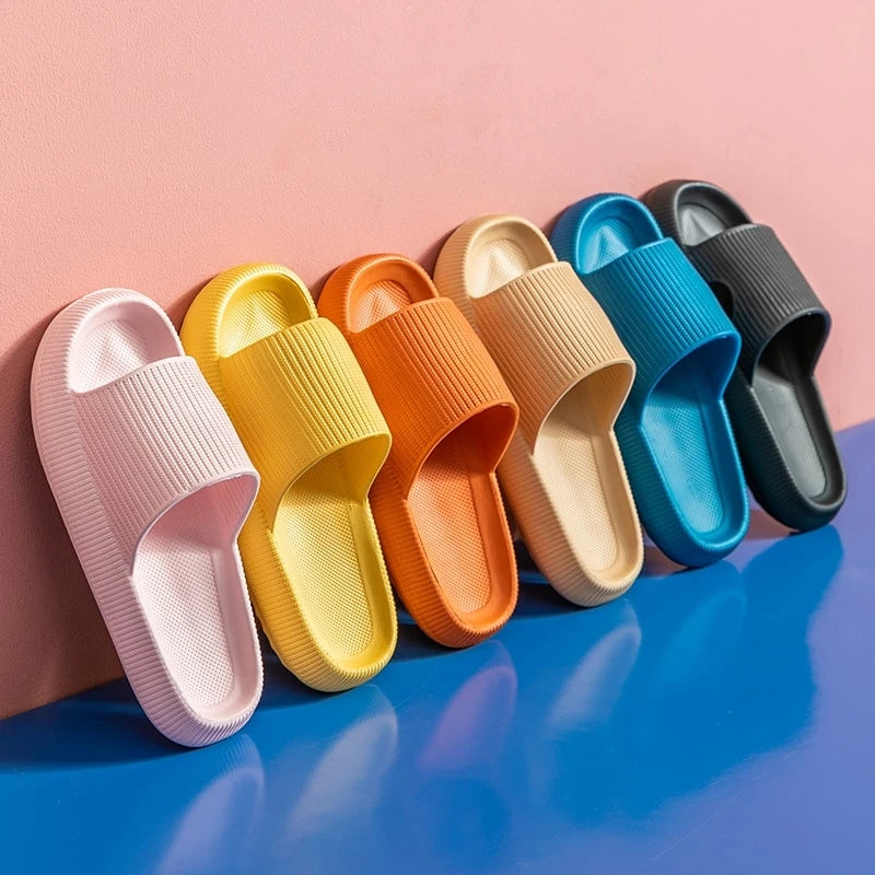 Cloud Cushion Slides for Men and Women, Soft Slippers, Thick Platform, Bathroom, Home, Interior, Anti-Slip