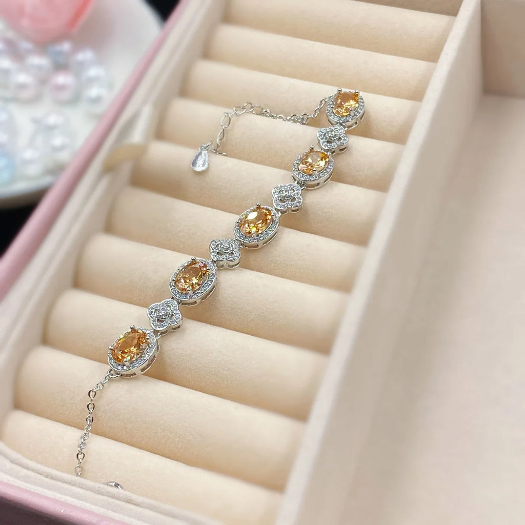 Natural Yellow Citrine Quartz Clear Faceted Beads Bracelet 10x8mm Crystal Citrine Women Men Wealthy Jewelry Beads AAAAA