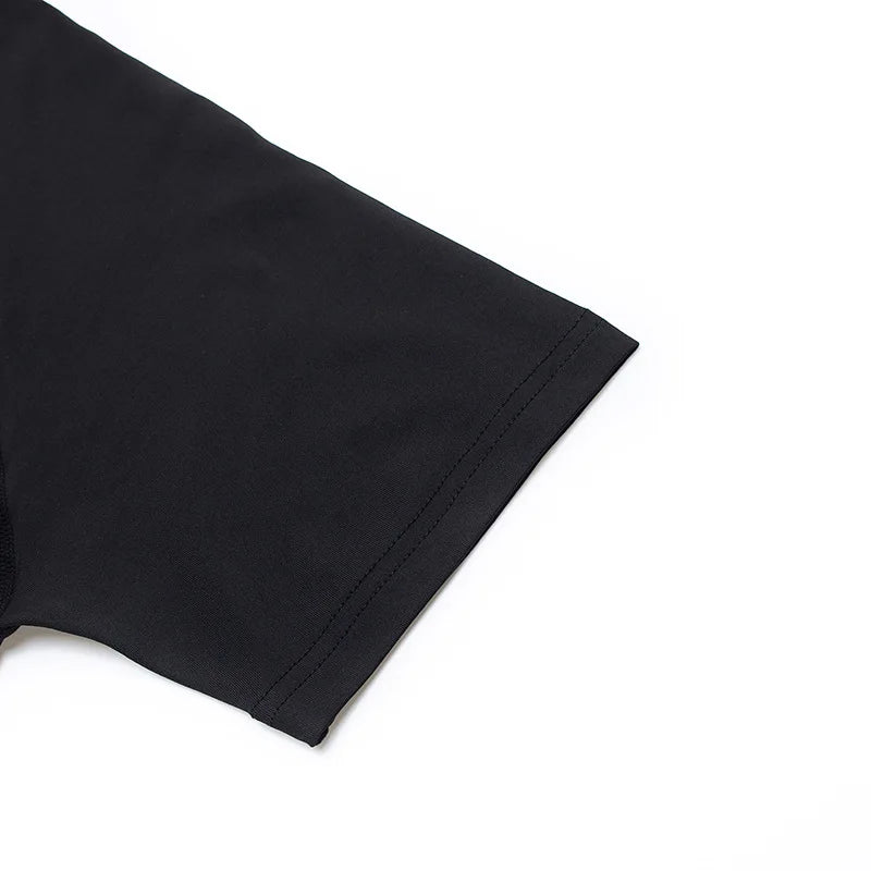 Compression Shirt Men Short Running T Shirt Gym Sports Top Quick Dry Breathable Black Fitness Sportswear Bodybuilding Clothing