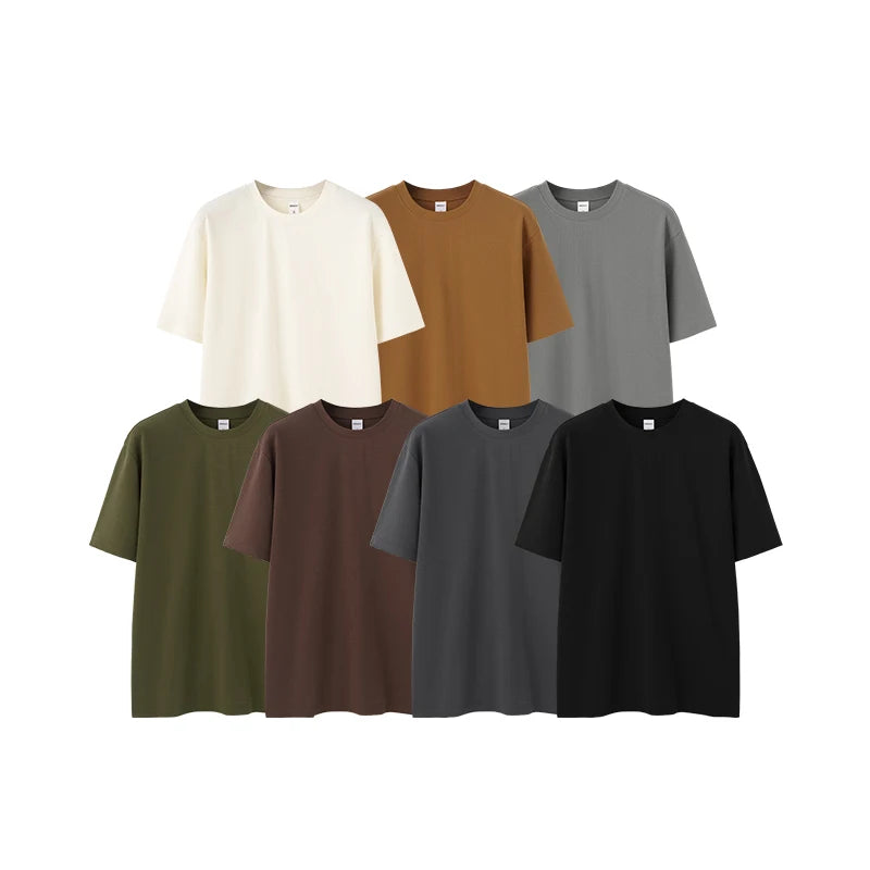INFLATION Men's Solid Double Sided T-Shirt Simple Versatile Basic Short Sleeve Light Luxury Old Money Style Tee