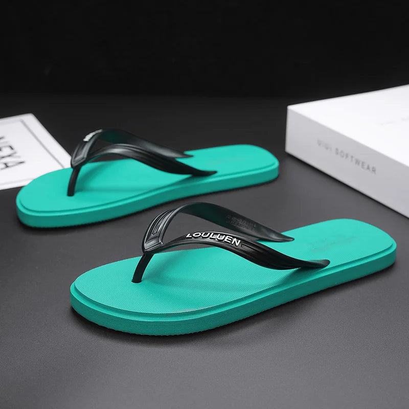 New men's flip flops with soft sole, comfortable, open toe flip flops for indoor and outdoor walks, summer beach flip flops for