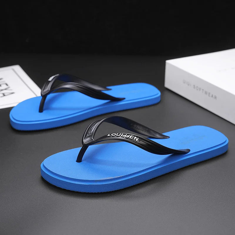 New men's flip flops with soft sole, comfortable, open toe flip flops for indoor and outdoor walks, summer beach flip flops for