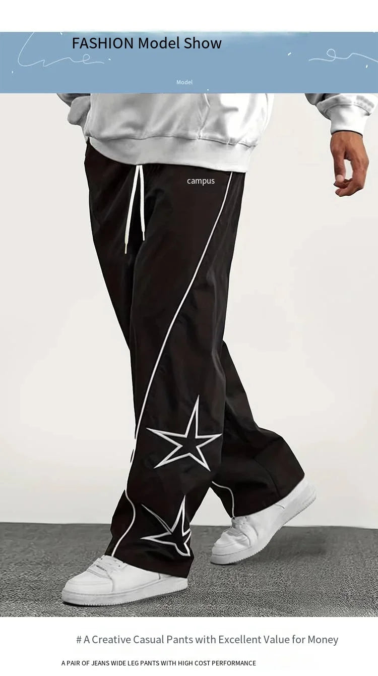 Paratrooper pants sports men's ice silk spring and summer straight work pants lace-up loose pants outdoor pants casual pants