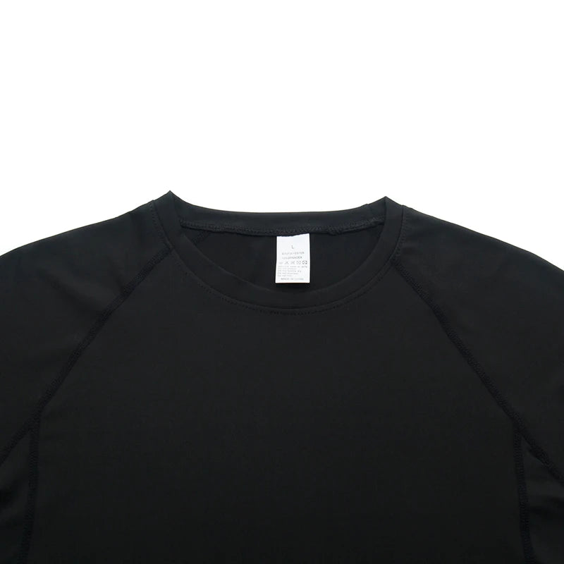 Compression Shirt Men Short Running T Shirt Gym Sports Top Quick Dry Breathable Black Fitness Sportswear Bodybuilding Clothing