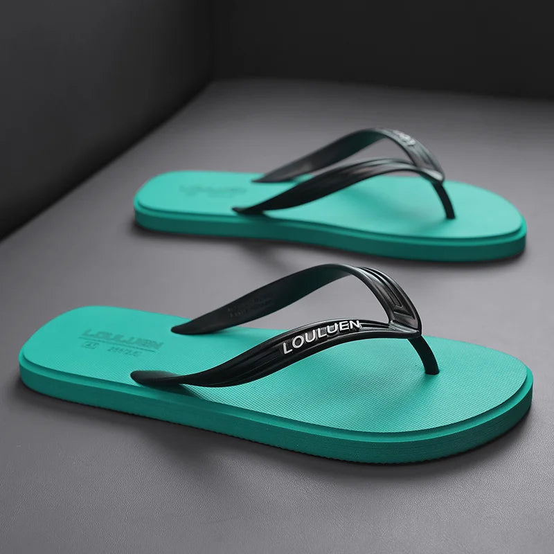 New men's flip flops with soft sole, comfortable, open toe flip flops for indoor and outdoor walks, summer beach flip flops for