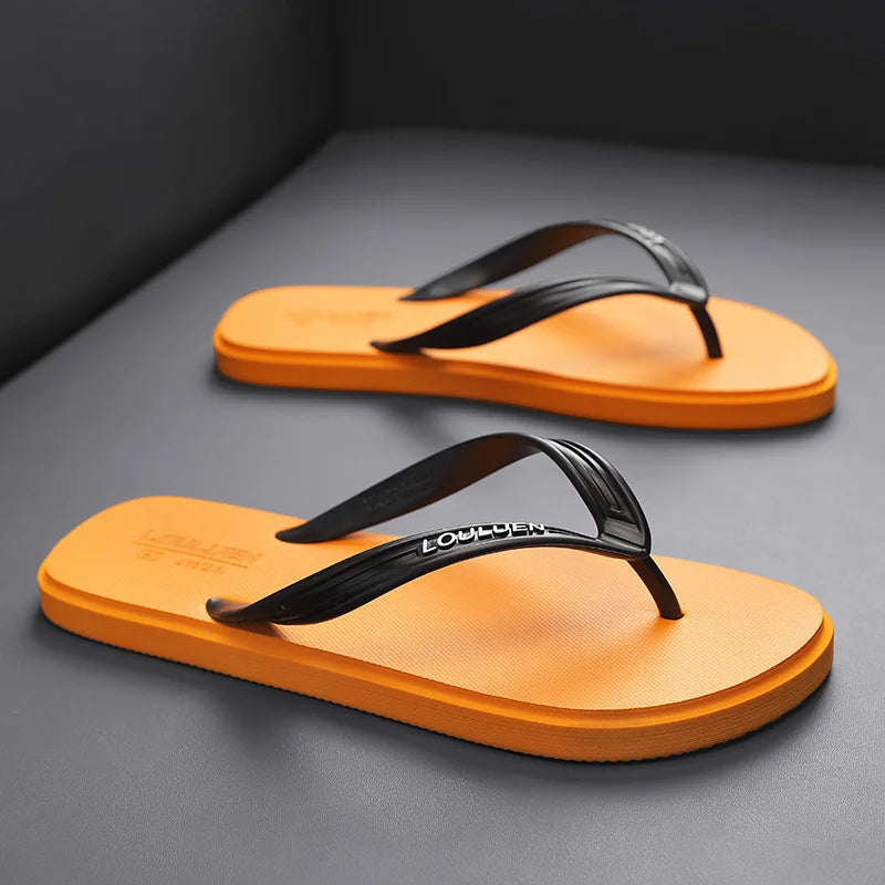 New men's flip flops with soft sole, comfortable, open toe flip flops for indoor and outdoor walks, summer beach flip flops for