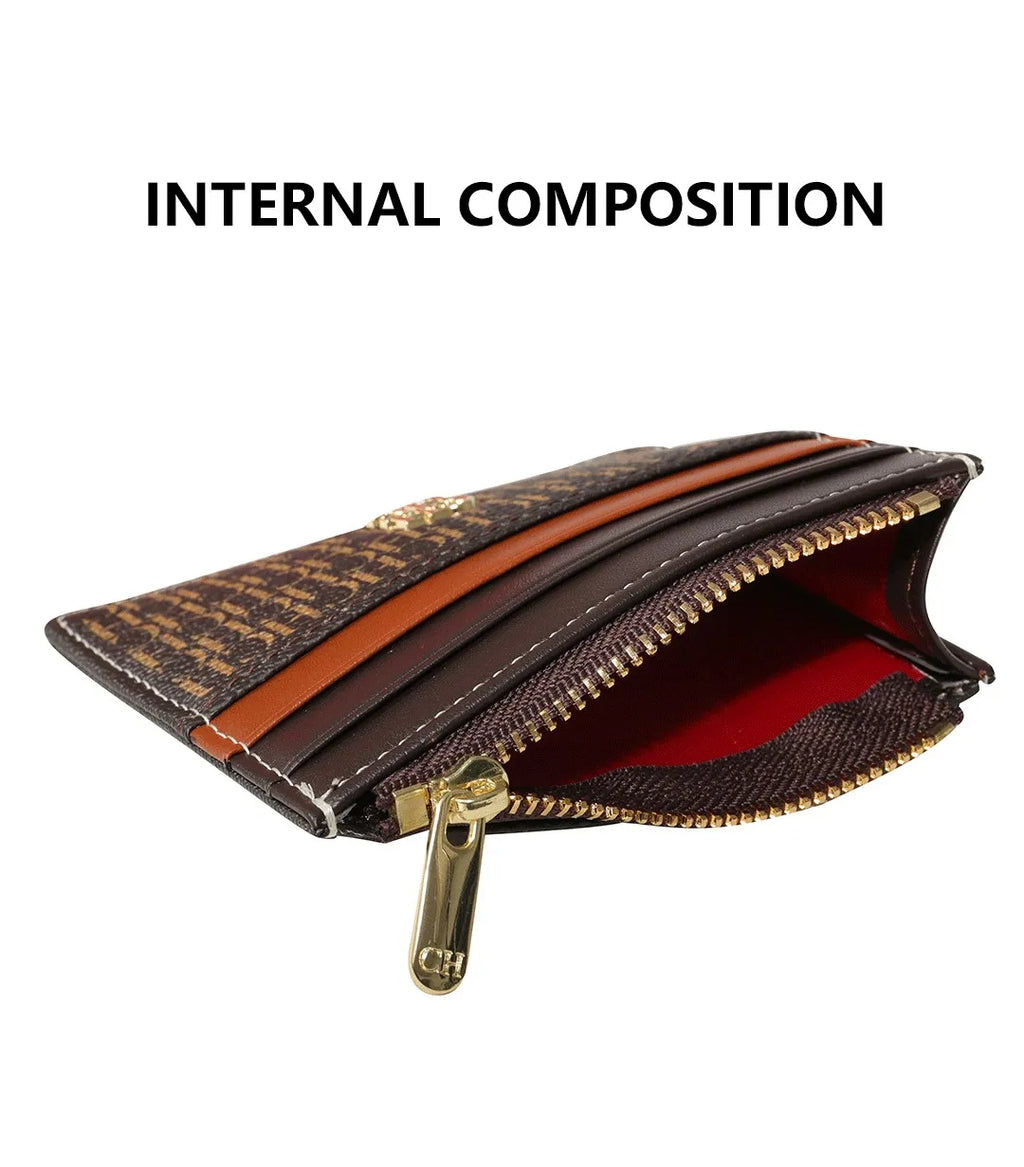 CH Women's Bag Wallet Exquisite Compact Convenient Decoration Durable Elegant Brand Design Sense Letter Decoration Zipper
