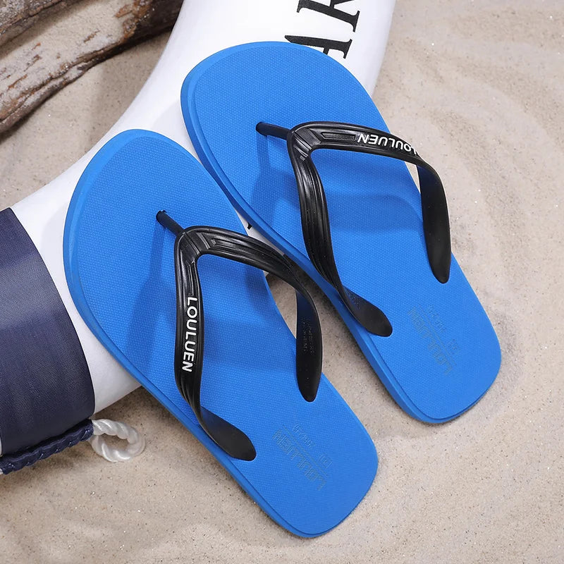 New men's flip flops with soft sole, comfortable, open toe flip flops for indoor and outdoor walks, summer beach flip flops for