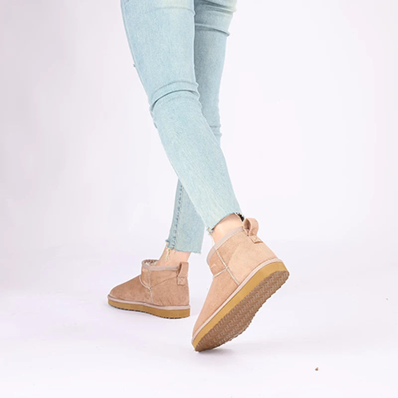 Shevalues Winter Women Snow Boots Brand Fuzzy Snow Boots Short Ankle Fur Boots Warm House Cotton Boots Fashion Women Mini Boots