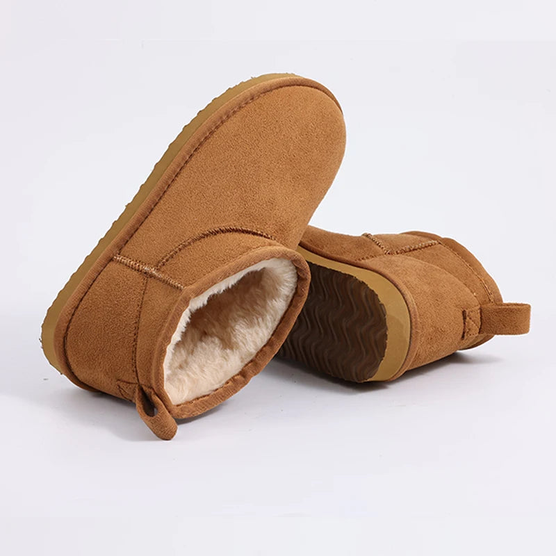Shevalues Winter Women Snow Boots Brand Fuzzy Snow Boots Short Ankle Fur Boots Warm House Cotton Boots Fashion Women Mini Boots
