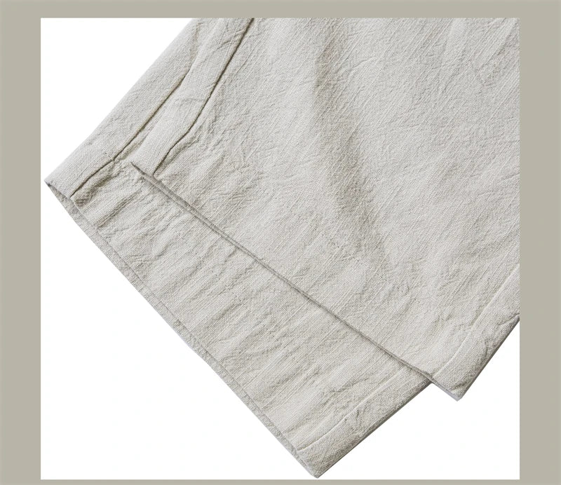 Red Tornado Men's Cotton Linen Casual Pants Old Money Style Breathable Trousers
