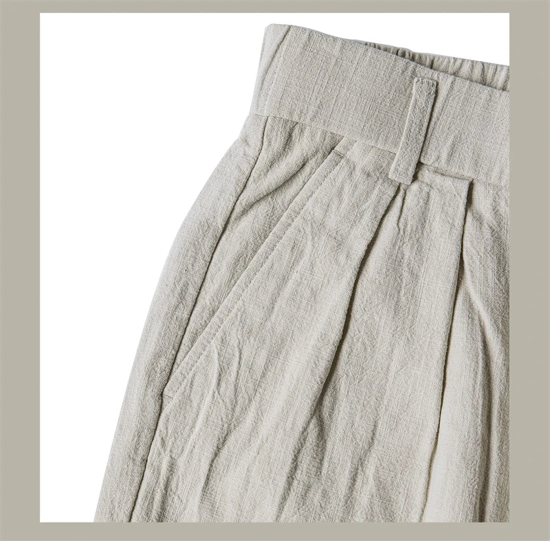 Red Tornado Men's Cotton Linen Casual Pants Old Money Style Breathable Trousers