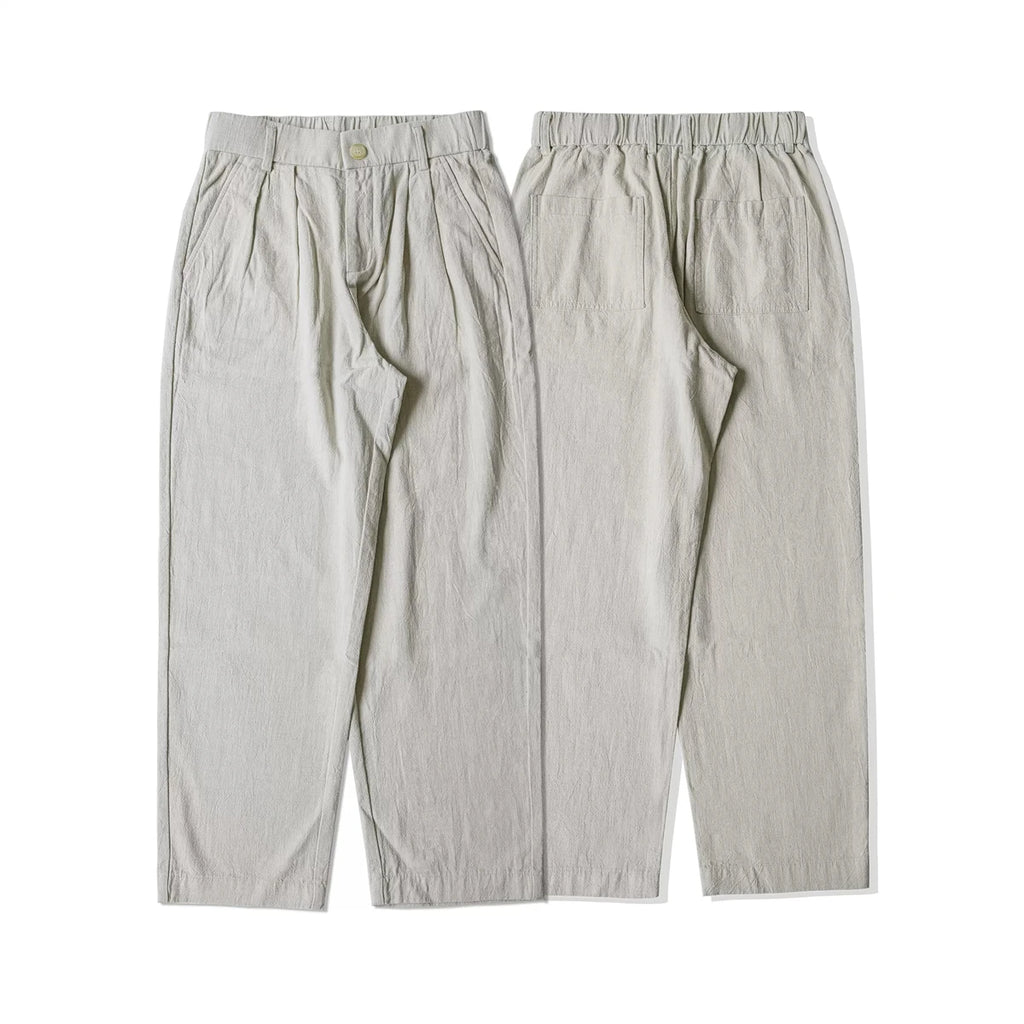 Red Tornado Men's Cotton Linen Casual Pants Old Money Style Breathable Trousers