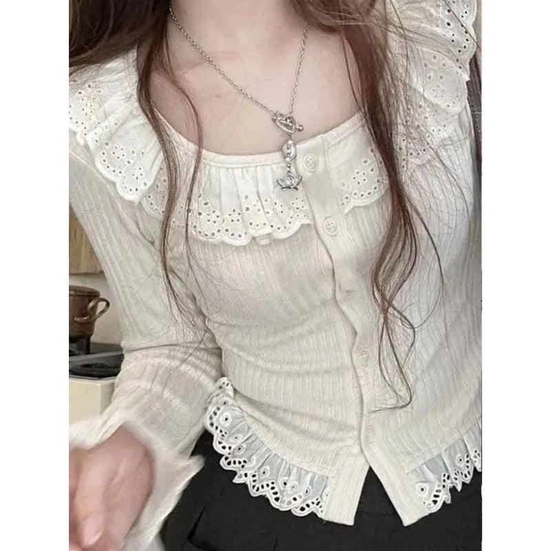 Deeptown Basic Women Sweater Short Sleeve Kintwear Slim Summer Pullovers Korean Fashion Kintted Tshirts Old Money Casual Jumper