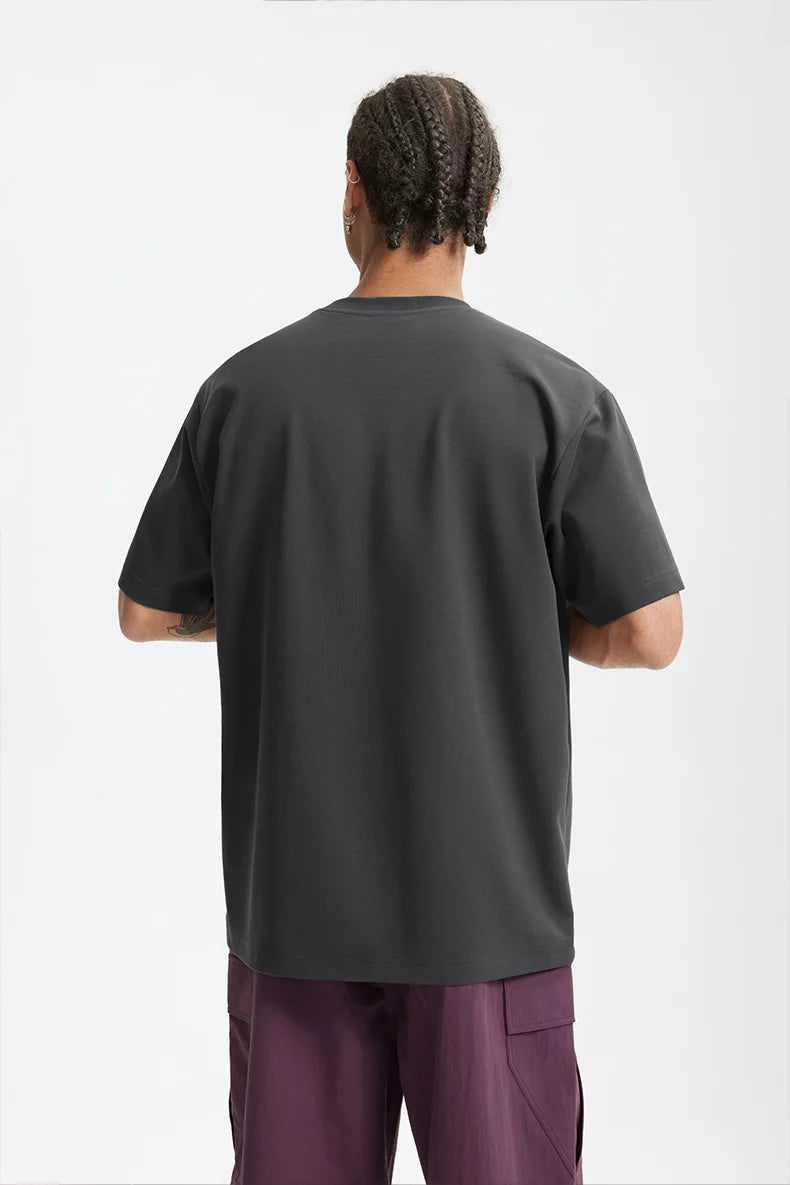 INFLATION Men's Solid Double Sided T-Shirt Simple Versatile Basic Short Sleeve Light Luxury Old Money Style Tee