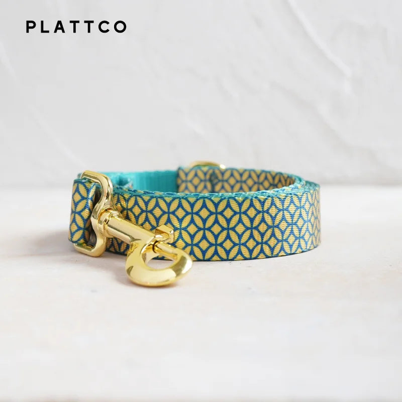 PLATTCO unique design dog collar print WEALTHY COINS pattern and high-quality gold buckle size 5 PDC305YG