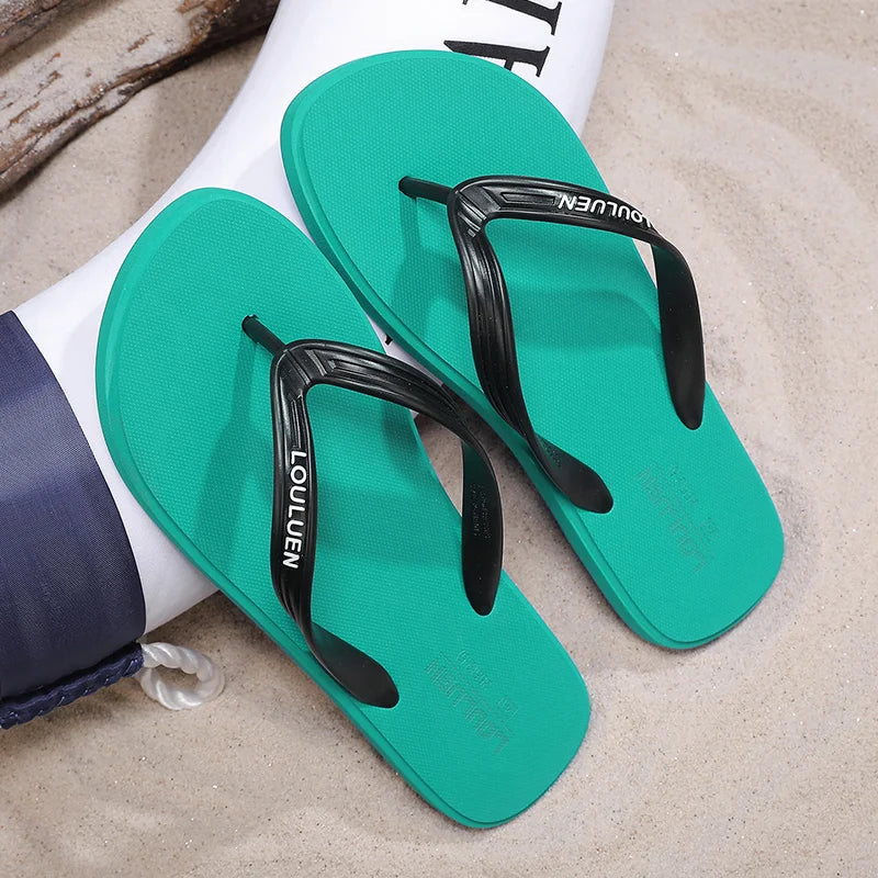 New men's flip flops with soft sole, comfortable, open toe flip flops for indoor and outdoor walks, summer beach flip flops for