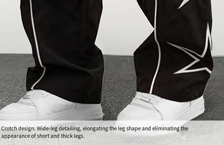 Paratrooper pants sports men's ice silk spring and summer straight work pants lace-up loose pants outdoor pants casual pants