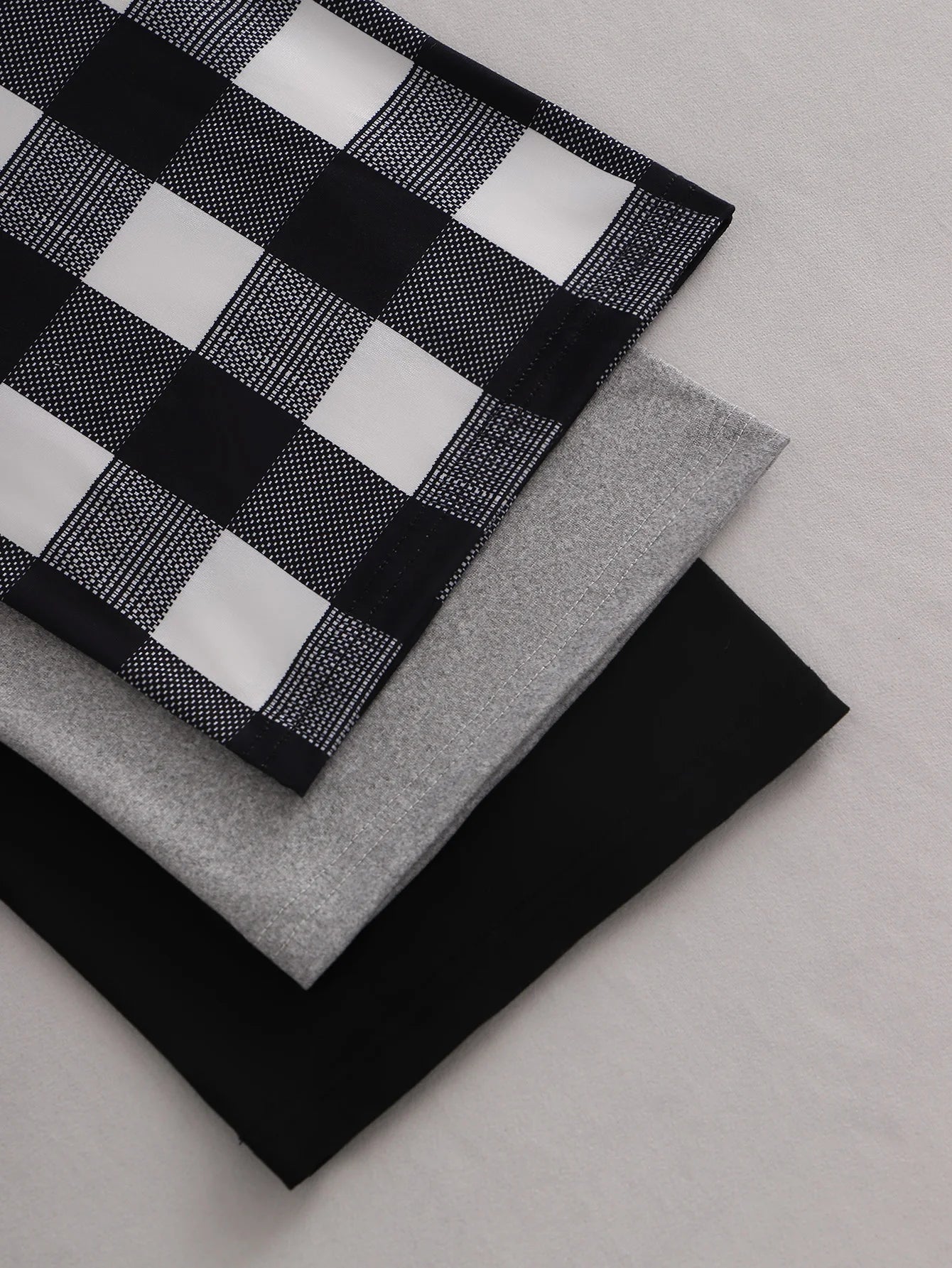 3Pcs Casual comfort simple pattern print black pants Gray pants plaid pants Three pants women's pajama pants