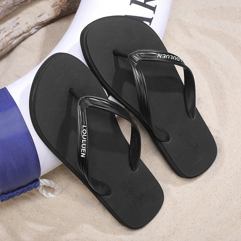 New men's flip flops with soft sole, comfortable, open toe flip flops for indoor and outdoor walks, summer beach flip flops for