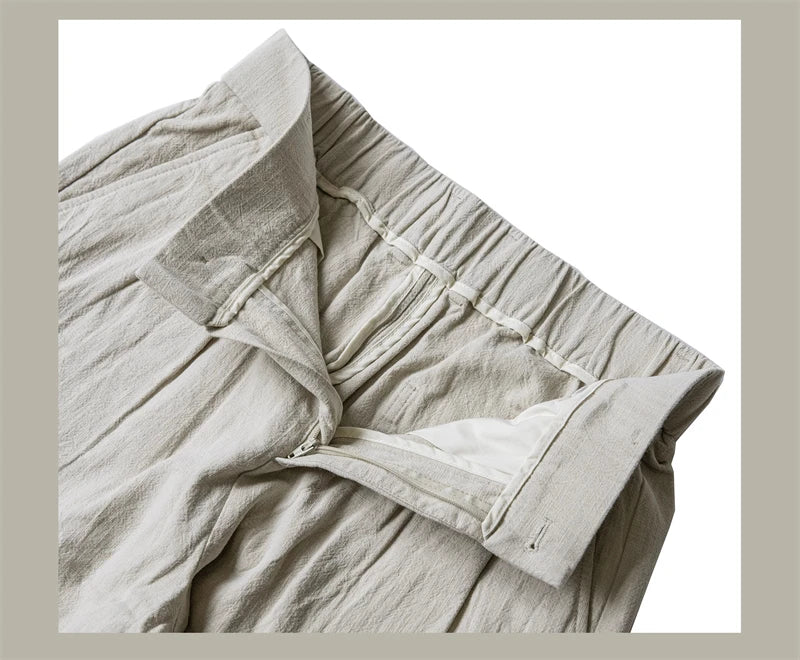 Red Tornado Men's Cotton Linen Casual Pants Old Money Style Breathable Trousers