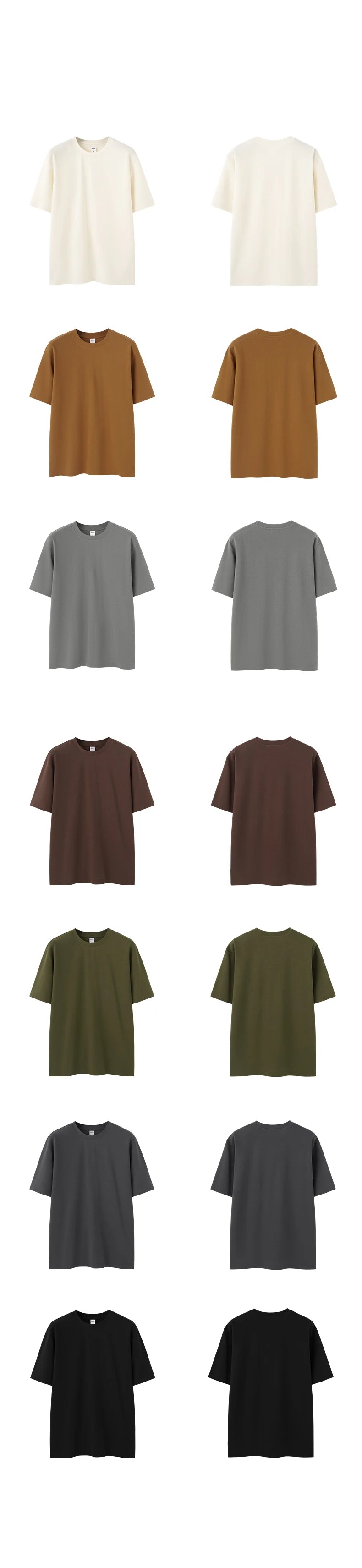 INFLATION Men's Solid Double Sided T-Shirt Simple Versatile Basic Short Sleeve Light Luxury Old Money Style Tee