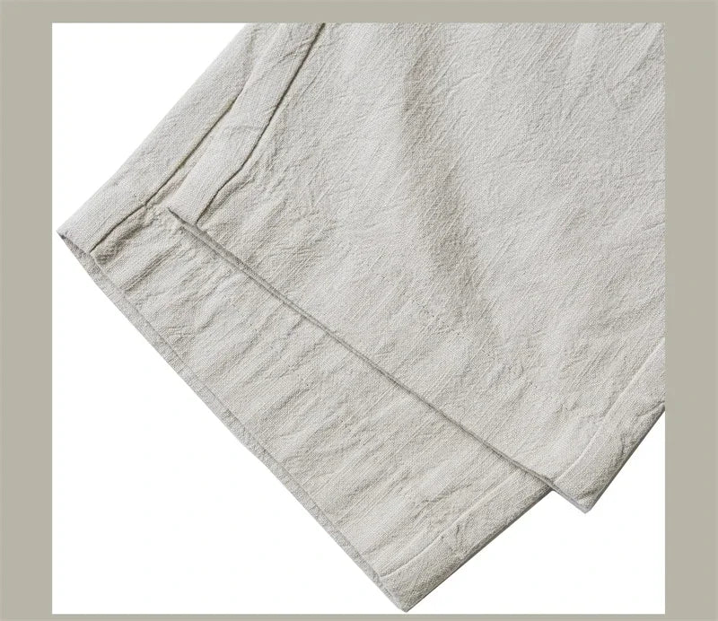 Red Tornado Old Money Aesthetic Linen Pants Men's Casual Pleated Trousers Loose Fit