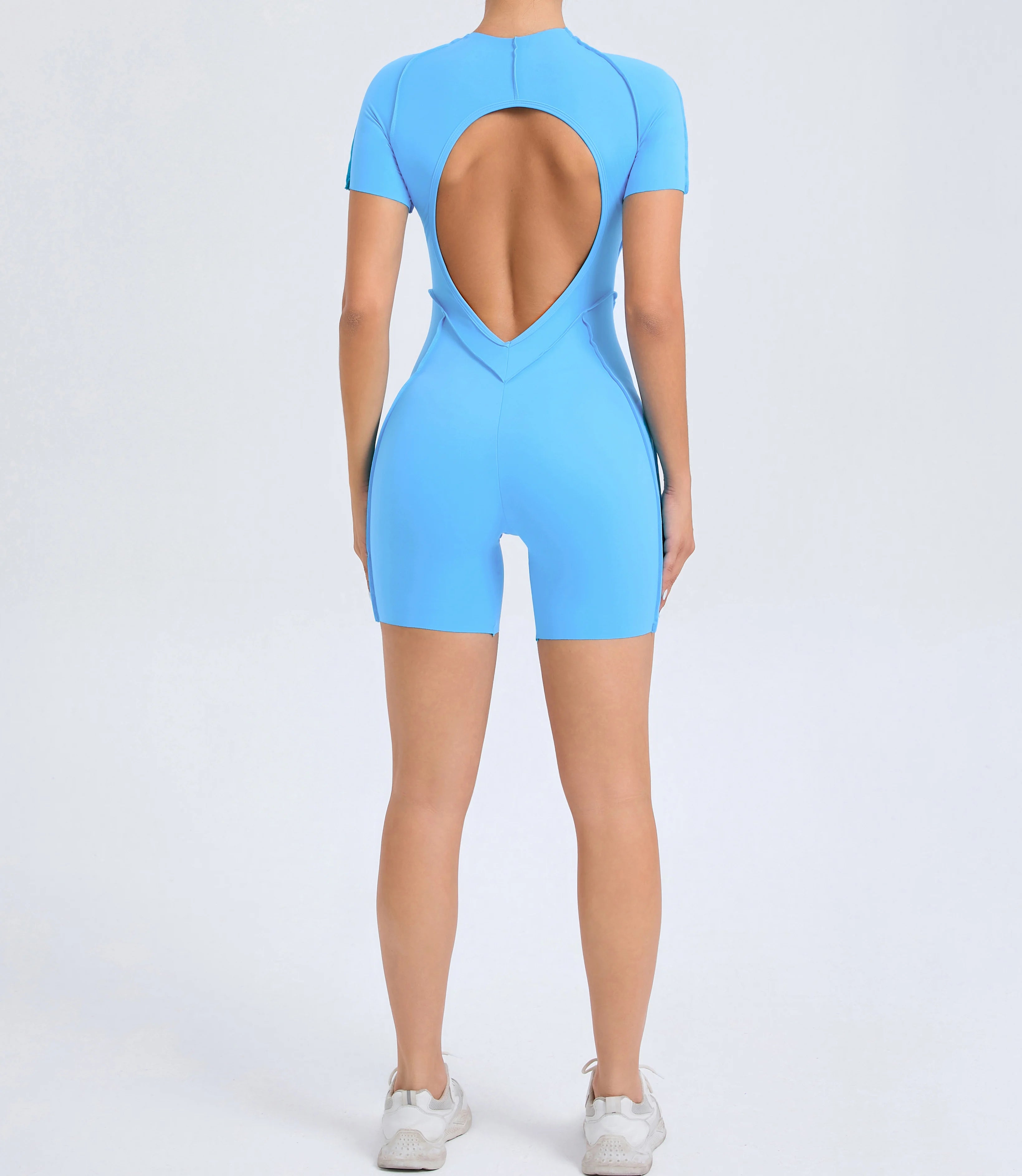 Short Jumpsuit Gym Clothes For Women Sportswear Fitness Overalls Backless Scrunch Booty Yoga Suit Sports Set Outfit