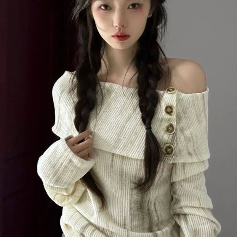 Deeptown Basic Women Sweater Short Sleeve Kintwear Slim Summer Pullovers Korean Fashion Kintted Tshirts Old Money Casual Jumper