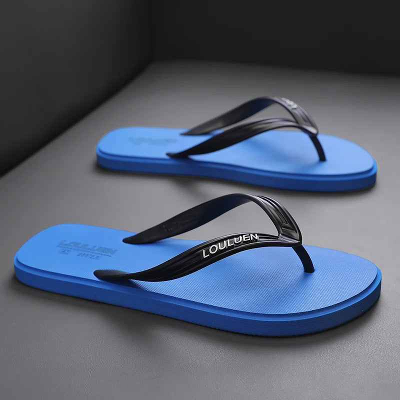 New men's flip flops with soft sole, comfortable, open toe flip flops for indoor and outdoor walks, summer beach flip flops for
