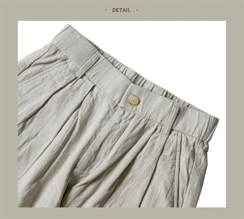 Red Tornado Men's Cotton Linen Casual Pants Old Money Style Breathable Trousers
