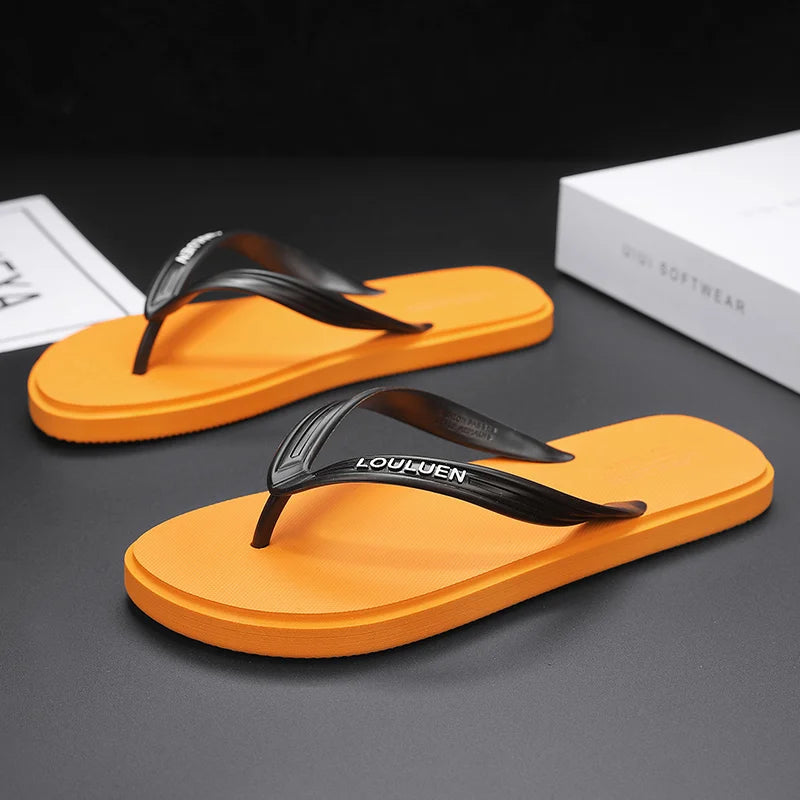 New men's flip flops with soft sole, comfortable, open toe flip flops for indoor and outdoor walks, summer beach flip flops for
