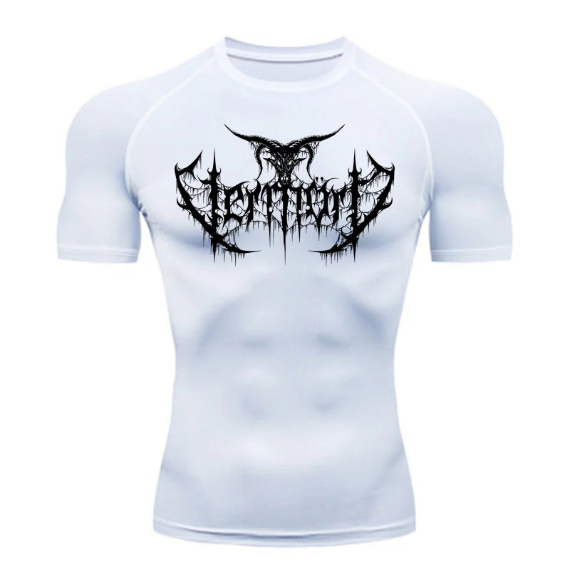 Compression Shirt Men Short Running T Shirt Gym Sports Top Quick Dry Breathable Black Fitness Sportswear Bodybuilding Clothing