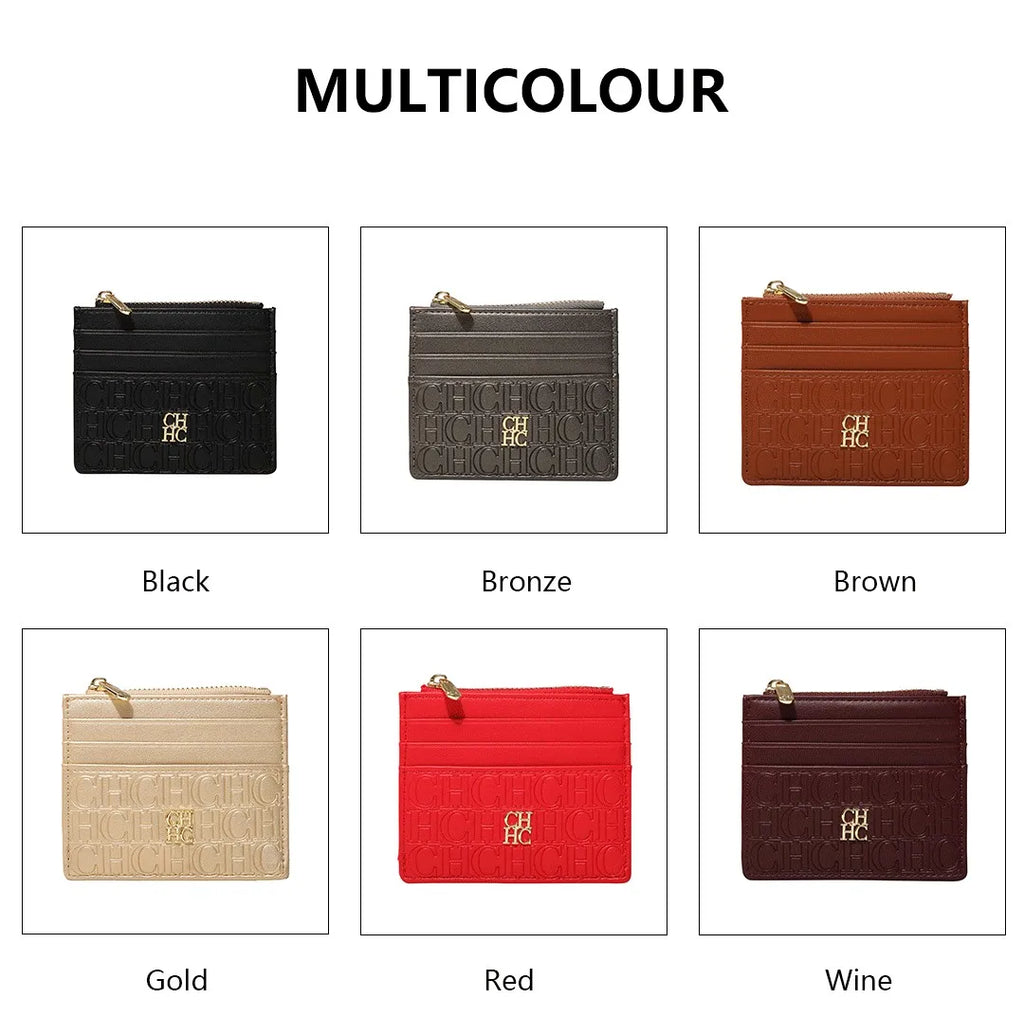 CH Women's Bag Wallet Exquisite Compact Convenient Decoration Durable Elegant Brand Design Sense Letter Decoration Zipper
